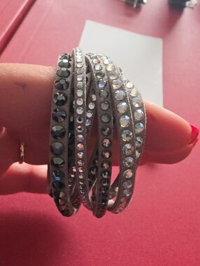 Swarovski Crystal Wrap Bracelet in Silver Tone